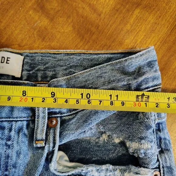 Agolde Riley Jeans Womens Straight High Rise Size 25 Crop Button Fly Stretch - Picture 4 of 10